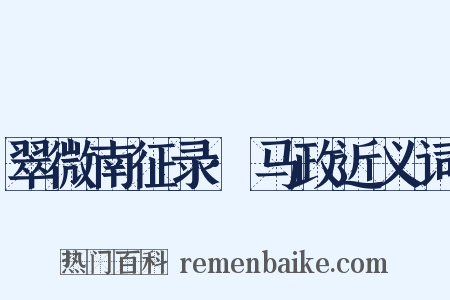 翠微南征录·马政近义词是什么意思的图片